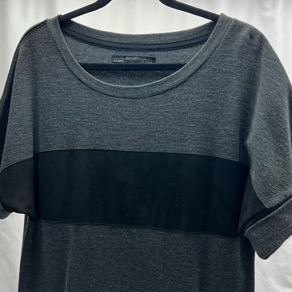 Allsaints Sweater Short Sleeve Mini Dress With Pockets Women's Size Large - Picture 2 of 10